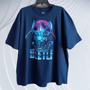 DC Comics Blue Beetle Super Hero Short Sleeve Navy T-Shirt Size 3XL